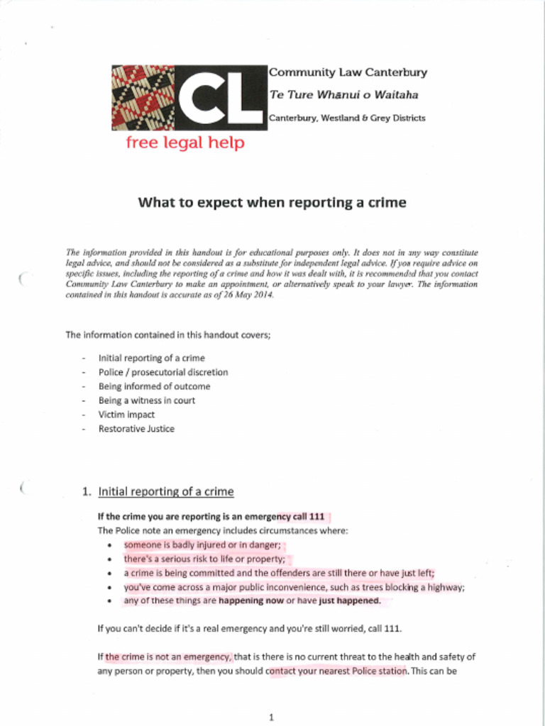 Reporting A Crime | PDF