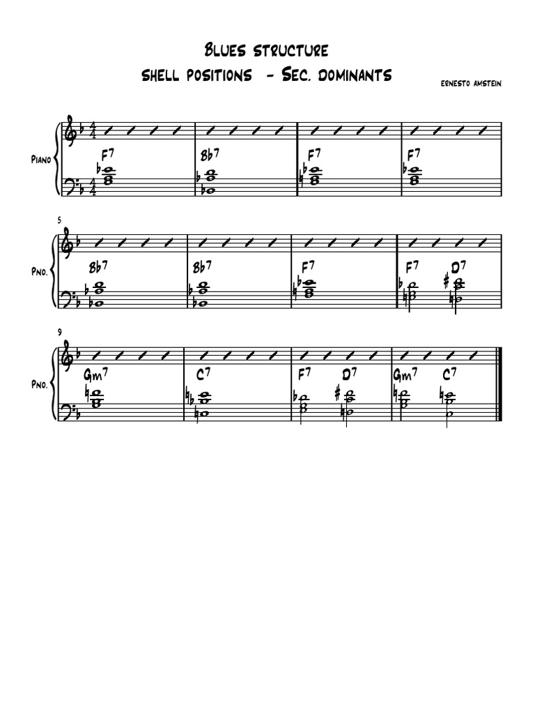 Blues Structure Shell Positions - Sec Dominants - Full Score | PDF