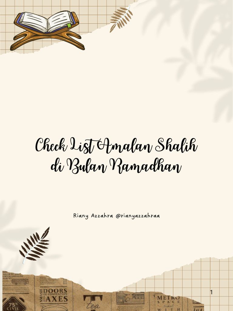 Check List Amalan Shalih | PDF