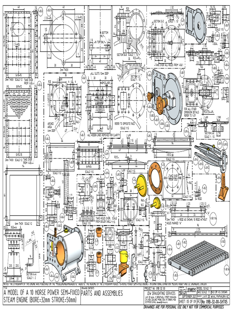 10HP Semi-Fixed Engine Drawings | PDF