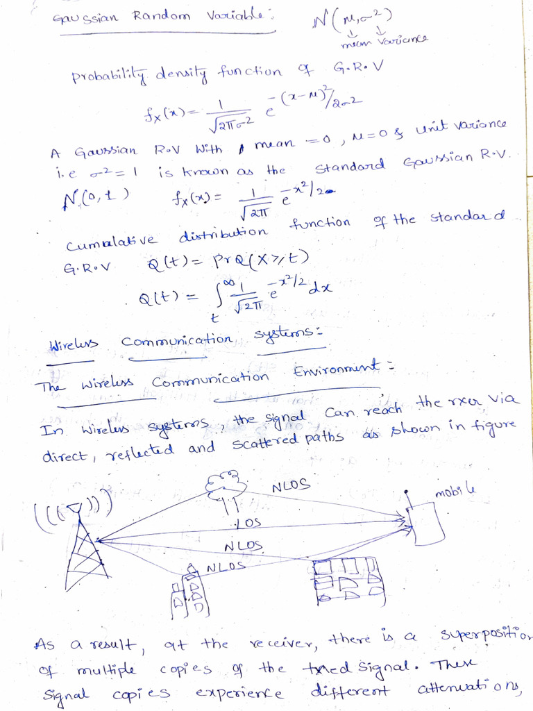 Gaussian Random Variables in Wireless Communication | PDF ...