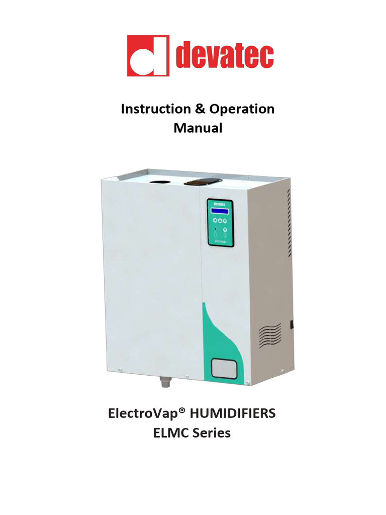 ElectroVap® ELMC Humidifier Manual | PDF | High Voltage | Electricity
