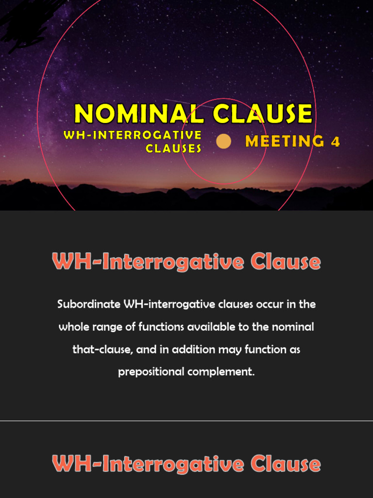 WH Interrogative Clause | PDF