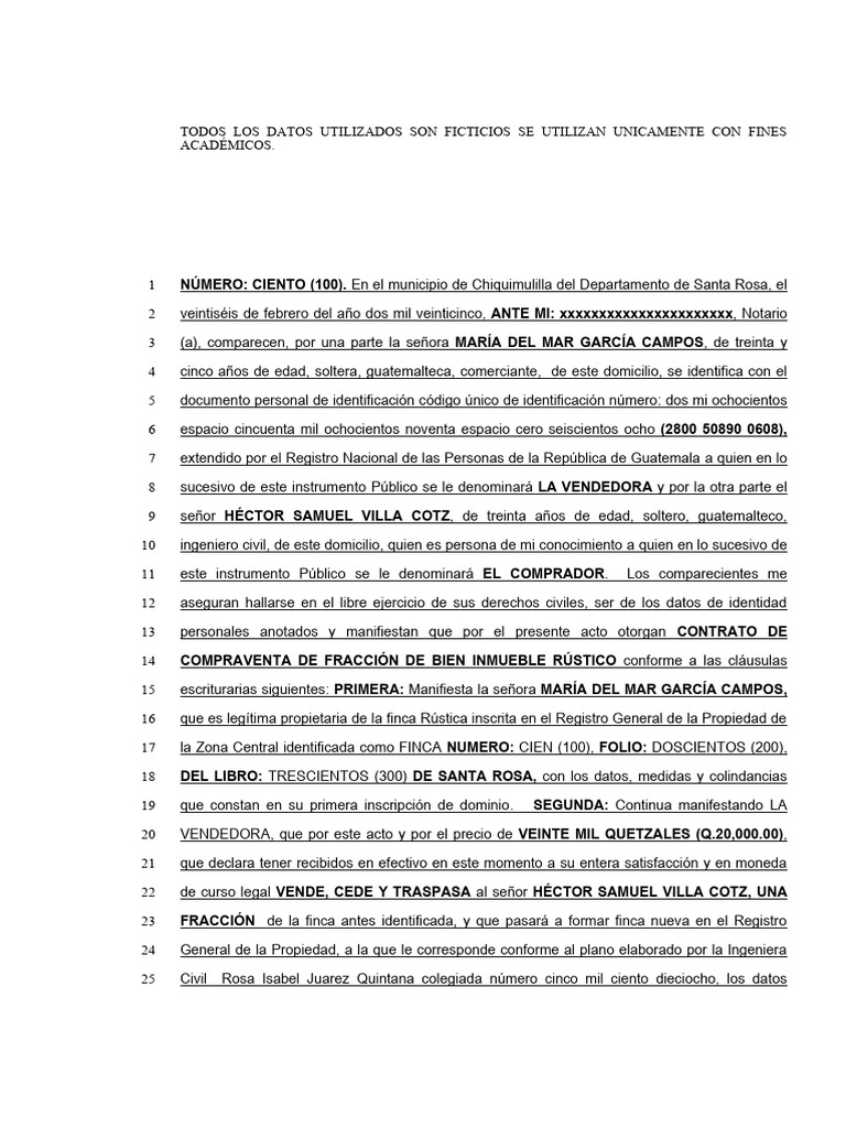 Contrato de Compraventa en Chiquimulilla | PDF | Guatemala
