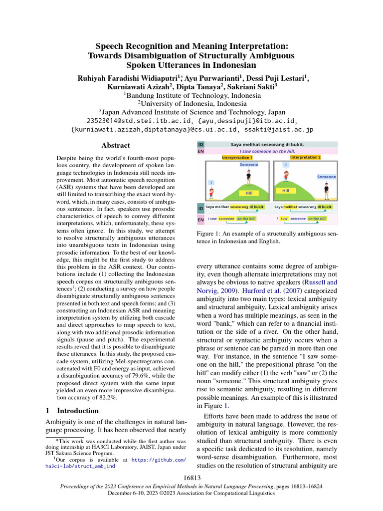 Disambiguating Indonesian Speech Using Prosody | PDF | Speech ...