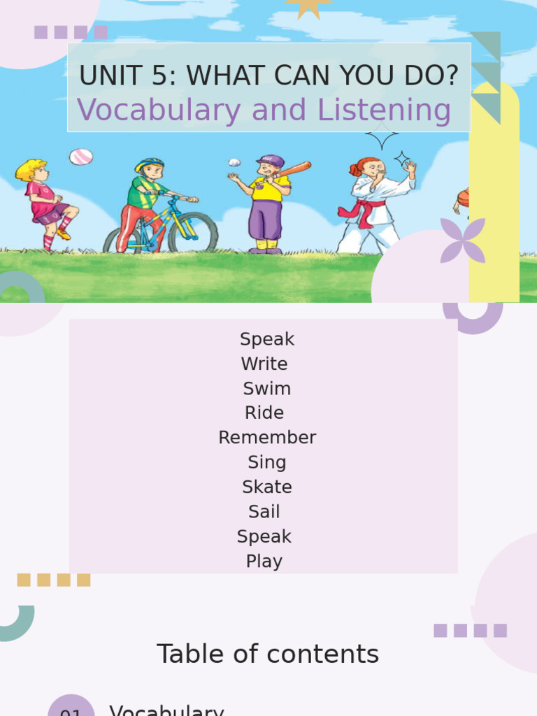 Vocabulary and Listening Activities Guide | PDF