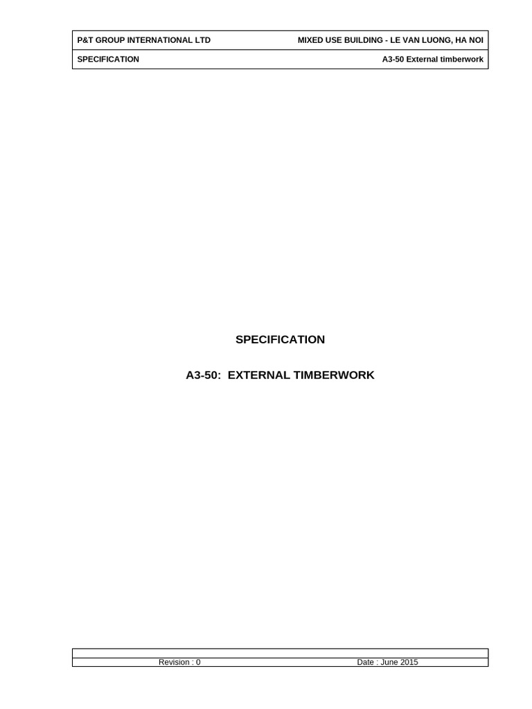 External Timberwork Specification Guide | PDF | Lumber | Welding