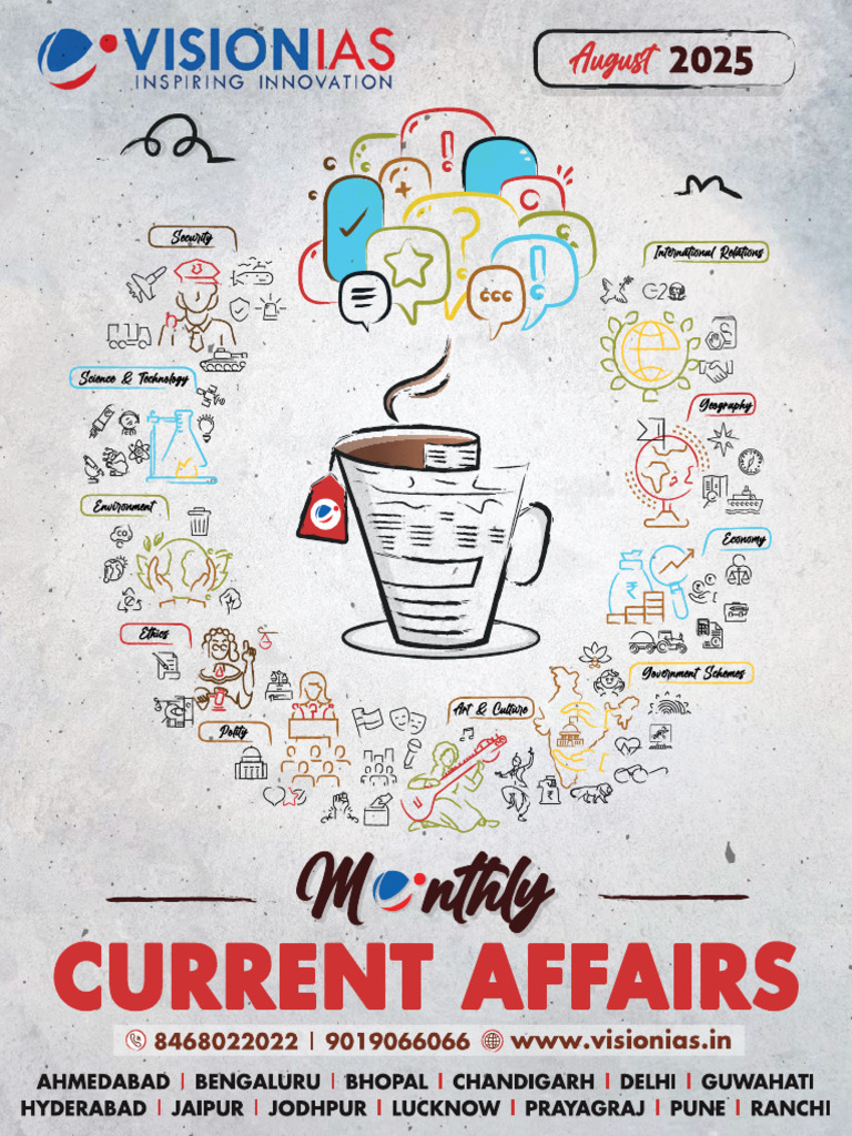 Vision IAS August 2025 Current Affairs | PDF | Government