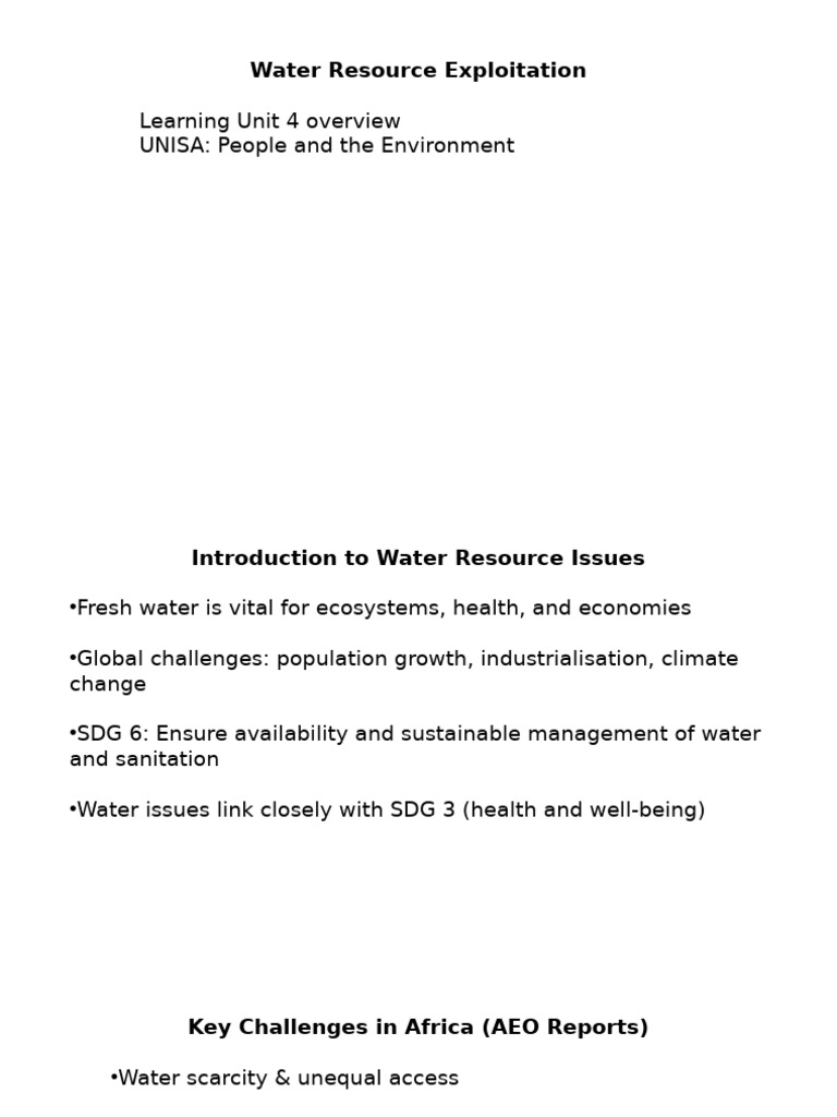 Water Resource Management Challenges in Africa | PDF | Water Resources ...