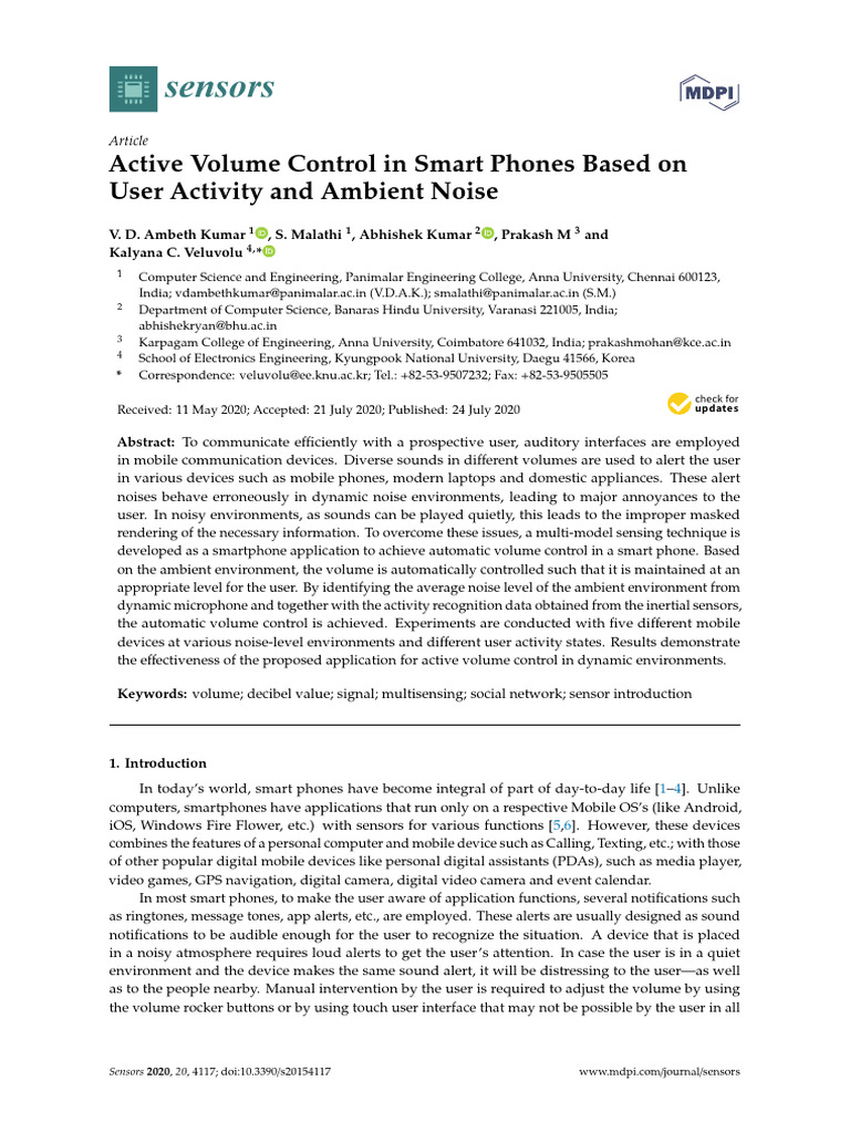Smart Volume Control for Noisy Environments | PDF | Smartphone ...