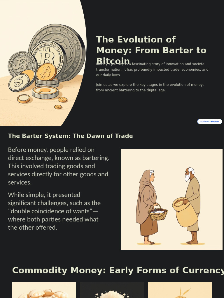 The Evolution of Money From Barter To Bitcoin | PDF | Money | Currency