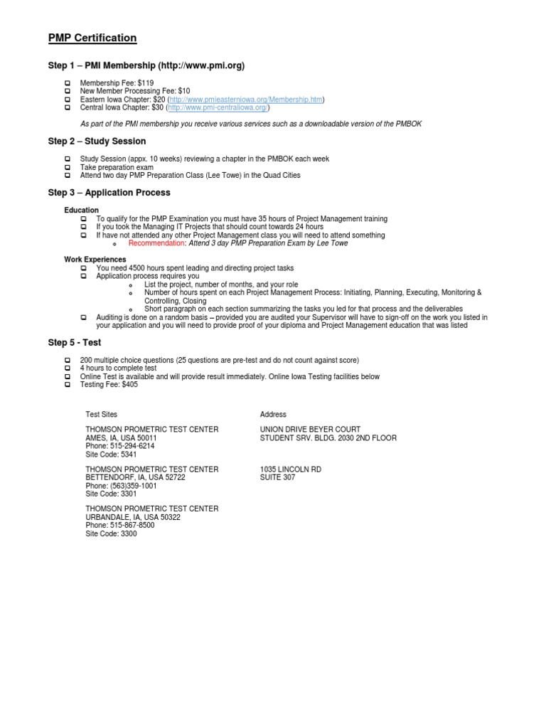 PMP Certification Process Overview | PDF