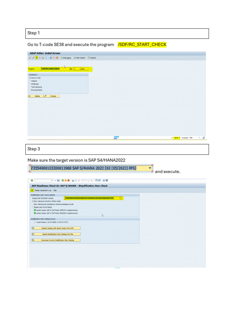 SI Check Report in SAP S4/HANA2022 | PDF