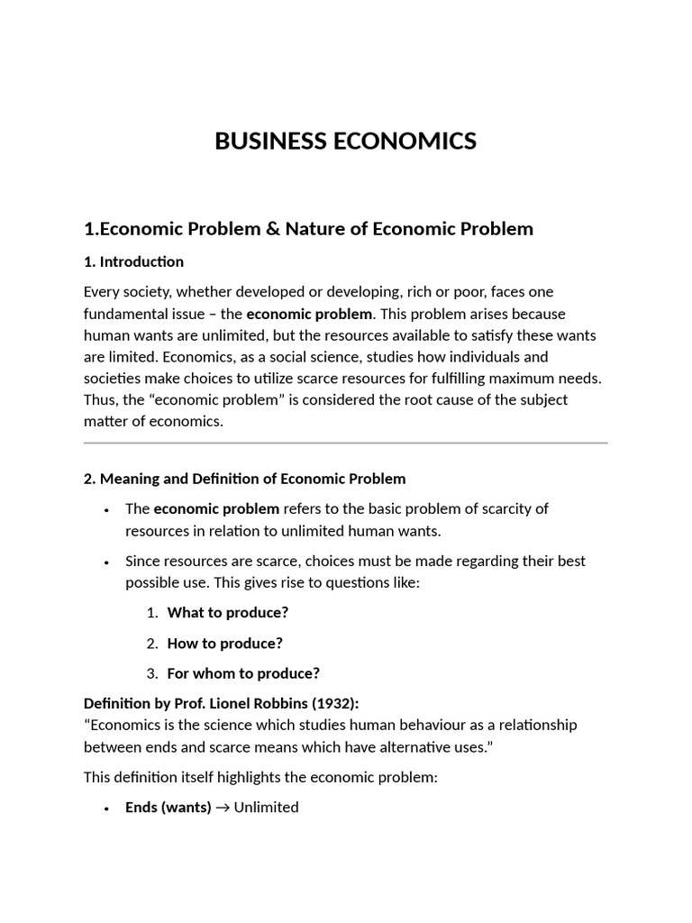 Understanding the Economic Problem | PDF | Cost Of Living | Demand