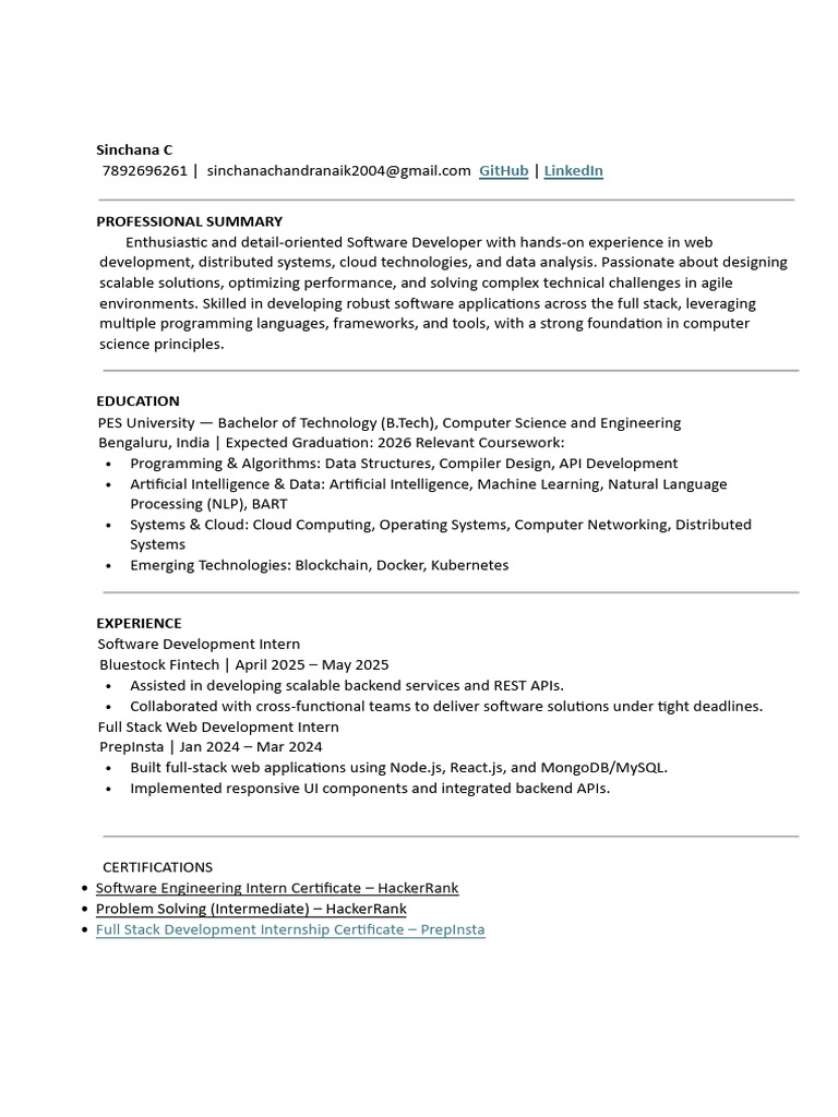 Software Developer Resume Summary | PDF | Web Development | Apache Hadoop