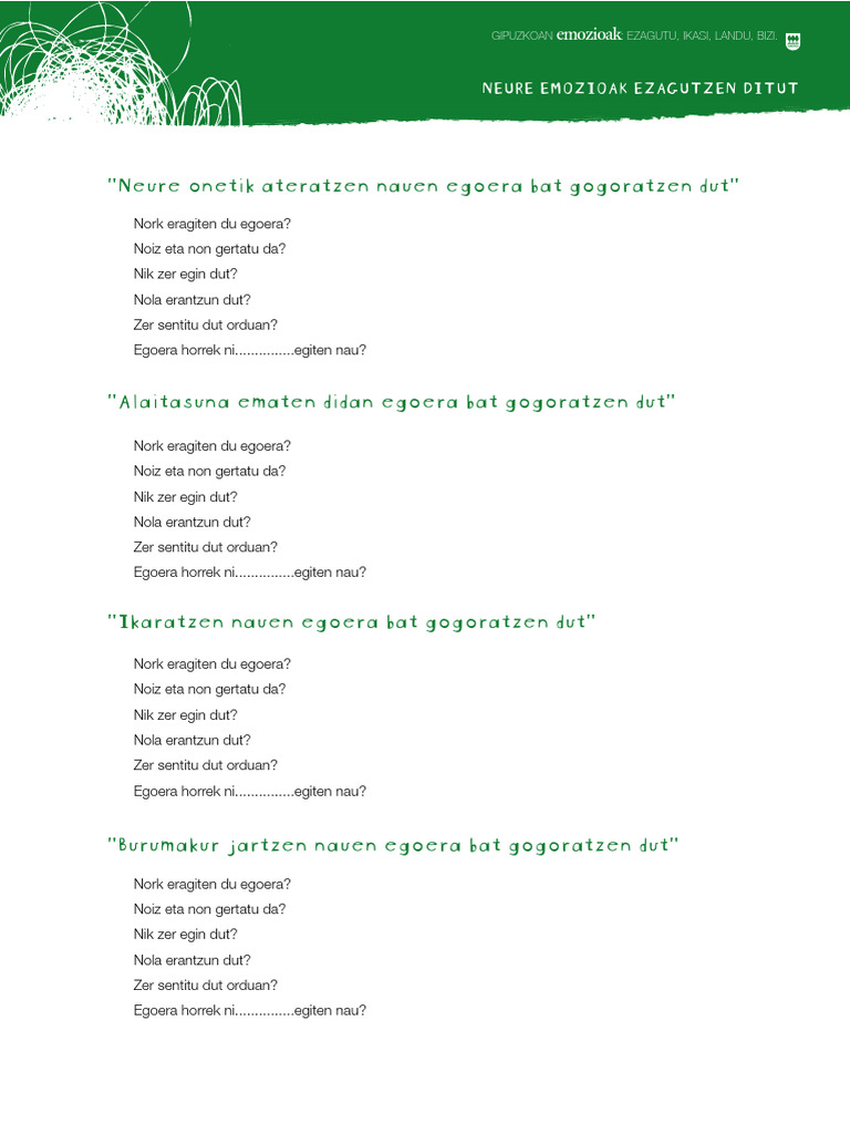 Neure Emozioak Ezagutzen Ditut | PDF