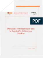 Manual de Procedimientos para La Expedición de Licencias Médicas ISSTECH