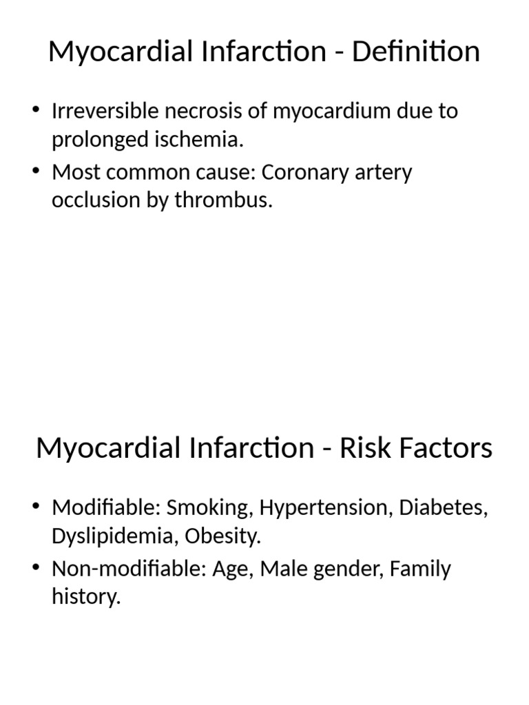 Myocardial Infarction and Stroke Overview | PDF | Stroke | Myocardial ...