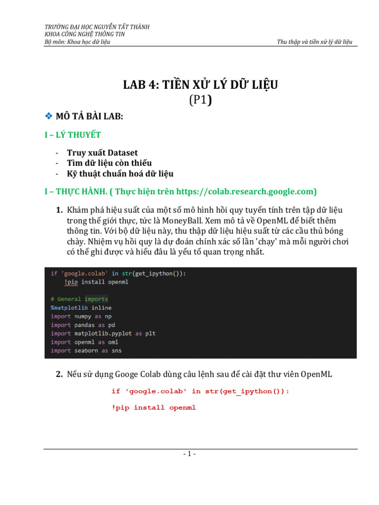 Lab 4 - Data Preprocessing - p1 | PDF