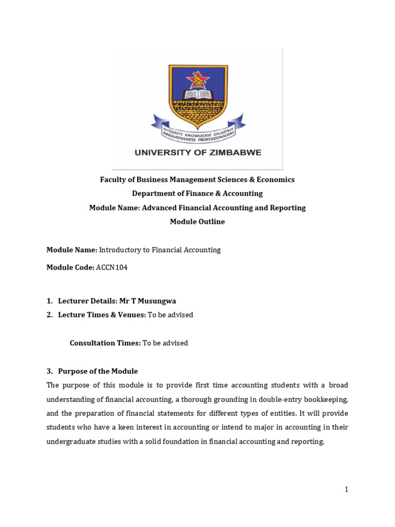Advanced Financial Accounting Module Overview | PDF | Financial ...