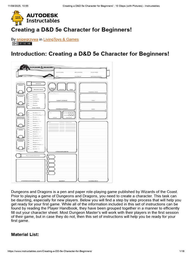 Beginner's Guide to D&D 5e Character Creation | PDF | Dungeons ...