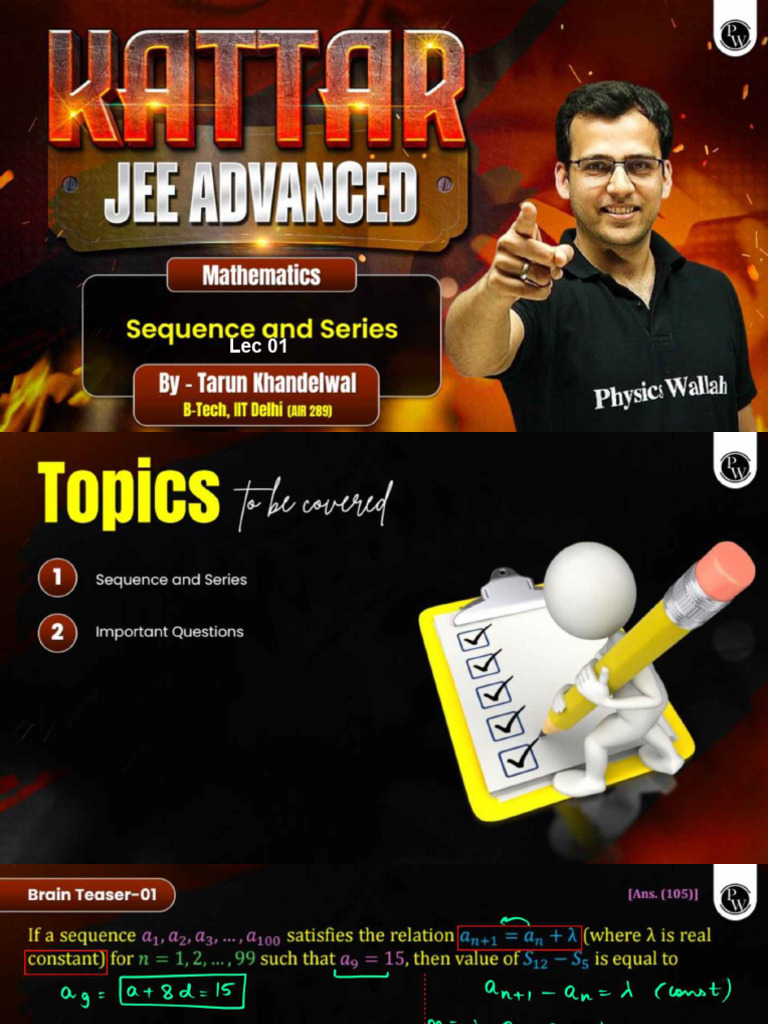 Sequence & Series 01 - Class Notes | PDF