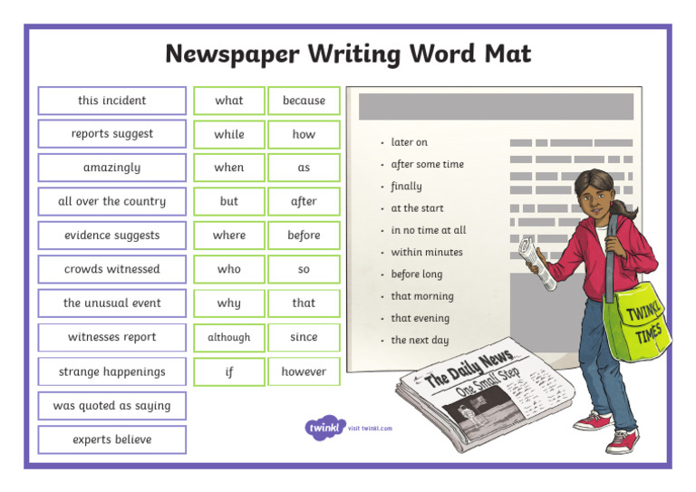 T e 2549650 Lks2 Newspaper Writing Word Mat Ver 3 | PDF
