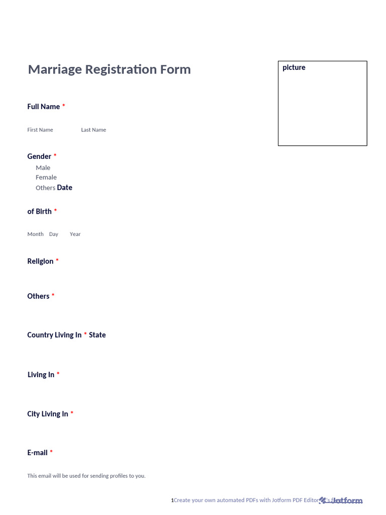 Marriage Registration Form Template | PDF