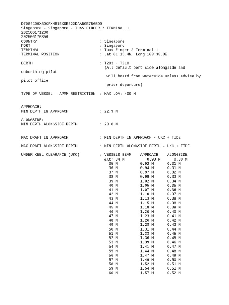 Tuas Finger 2 Terminal 1 | PDF | Ships | Shipping