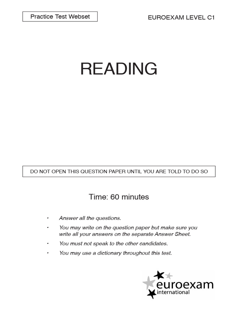 Euroexam C1 Reading Practice Test | PDF | Ecology | Ecosystem