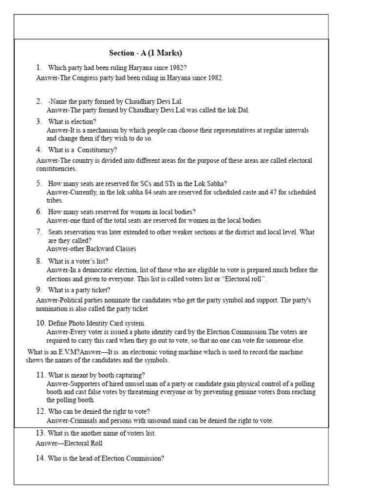 Haryana Elections: Key Concepts Explained | PDF | Elections | Voting