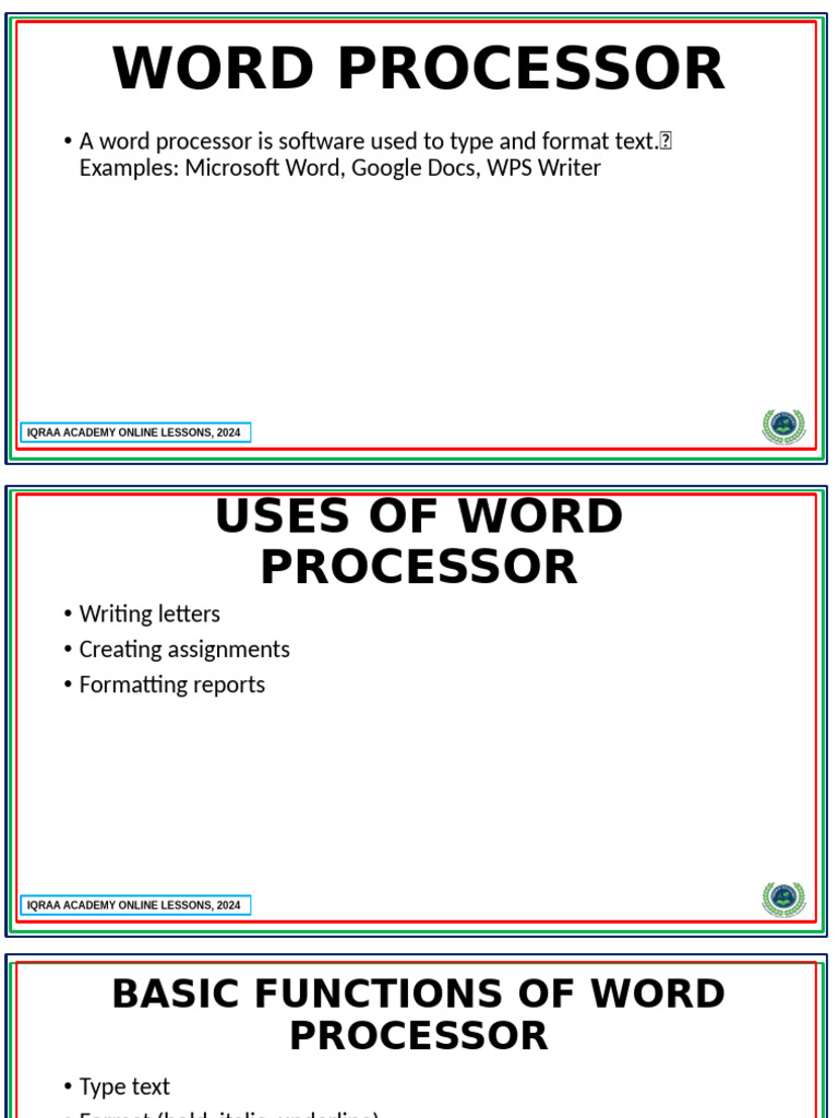 Word Processor and Spreadsheet Basics | PDF | Spreadsheet | Microsoft Word