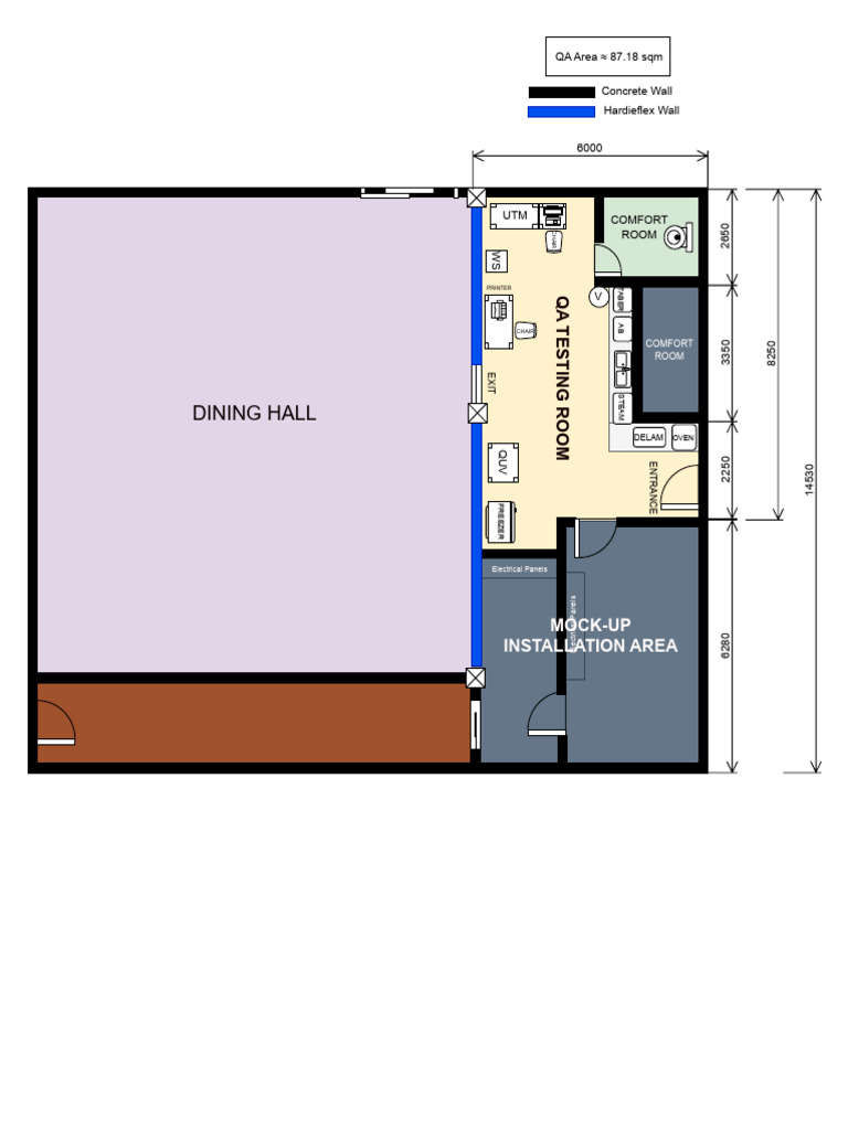 Comfort Room QA Testing Layout Guide | PDF