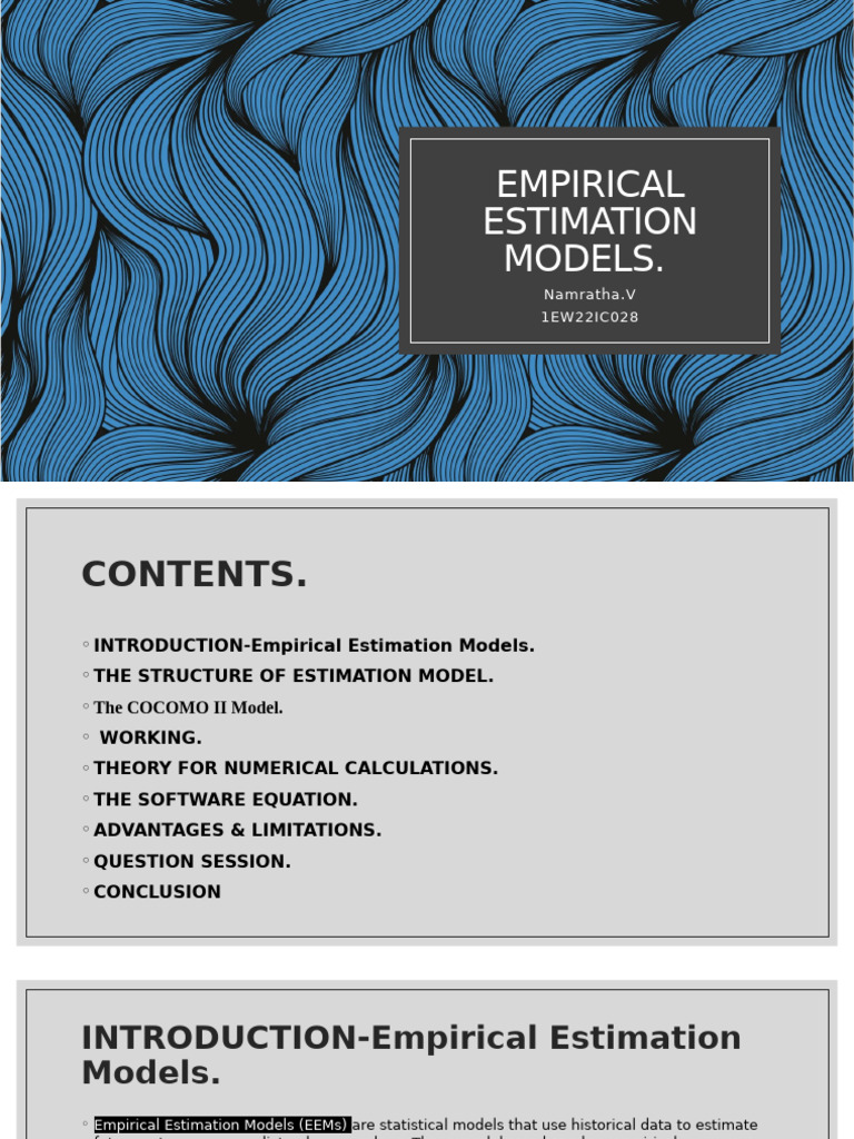 Empirical Estimation Models in Software Engineering | PDF | Time Series ...