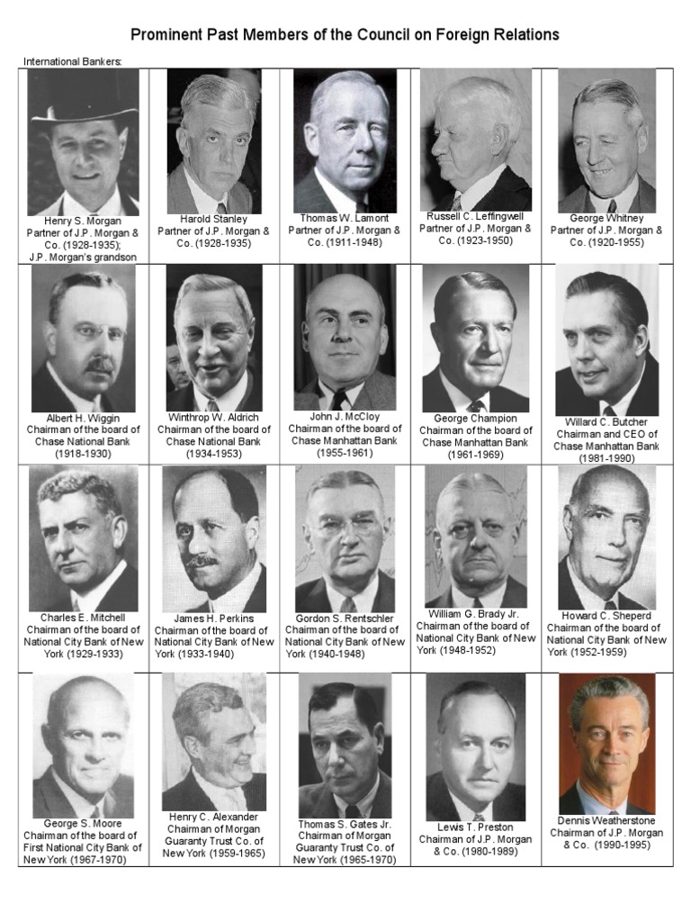 Portraits of Past Council On Foreign Relations Members | PDF | Chase ...