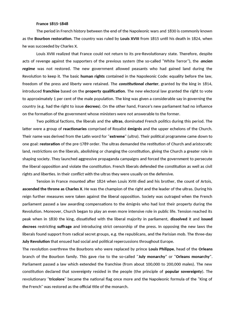 France 1815 30 | PDF | Political Science | Government