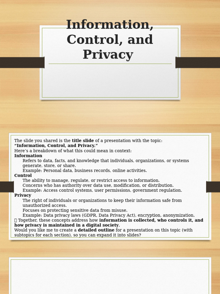 Information, Control, and Privacy | PDF