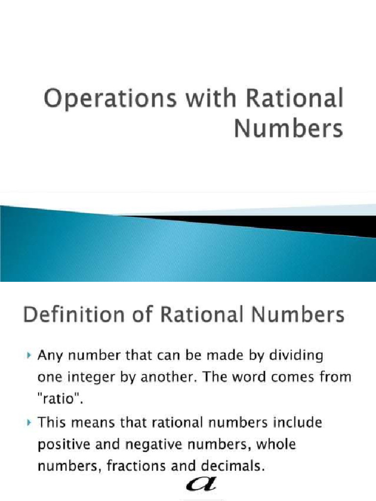 Operations On Rational Numbers | PDF