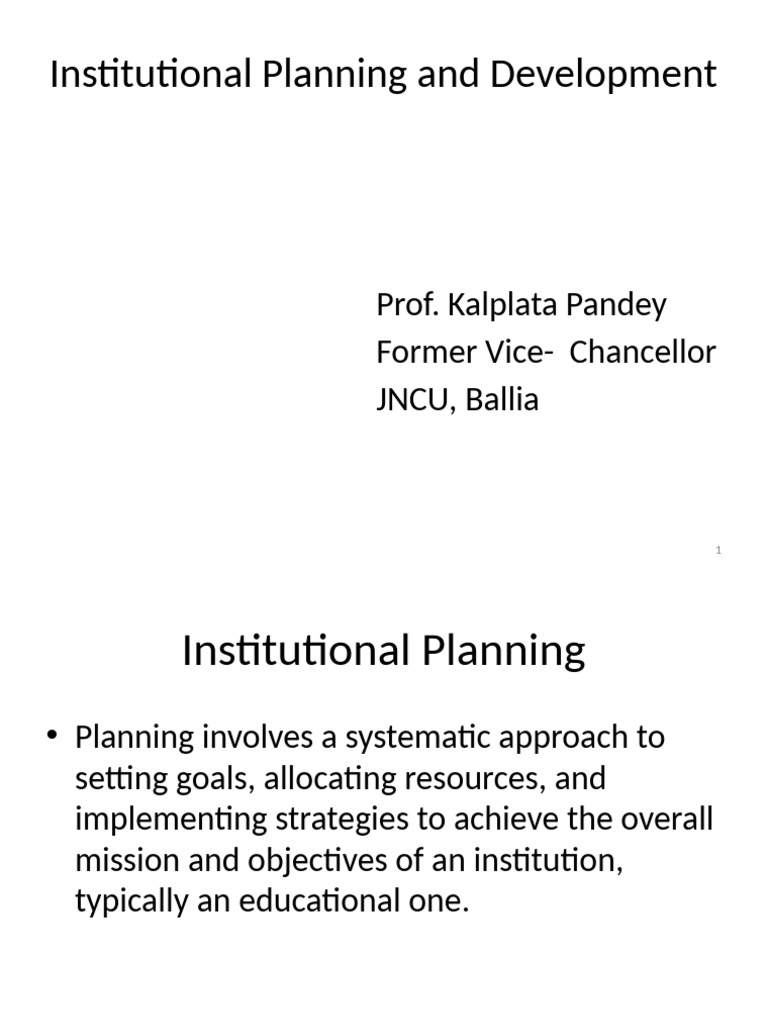 Institutional Planning in Education Guide | PDF | Goal | Evaluation