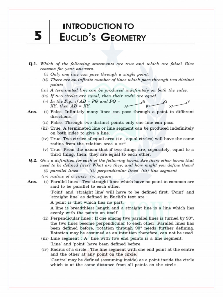 Euclid's Geometry: Key Concepts and Proofs | PDF | Line (Geometry) | Circle