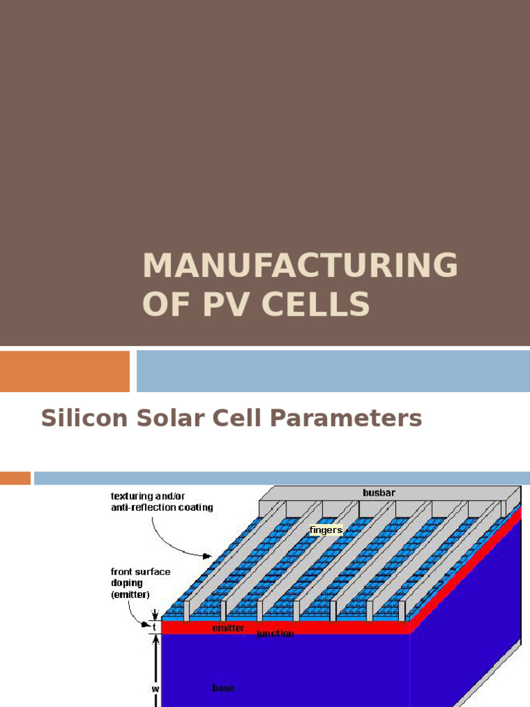 PV Cell Manufacturing and Design Insights | PDF | Solar Cell | Doping ...