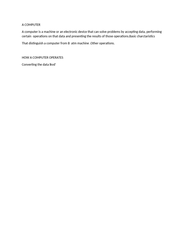 Understanding Computer Operations and Functions | PDF