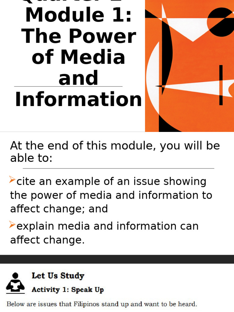 Quarter 2 Module 1 The Power of Media and Information | PDF | New Media ...