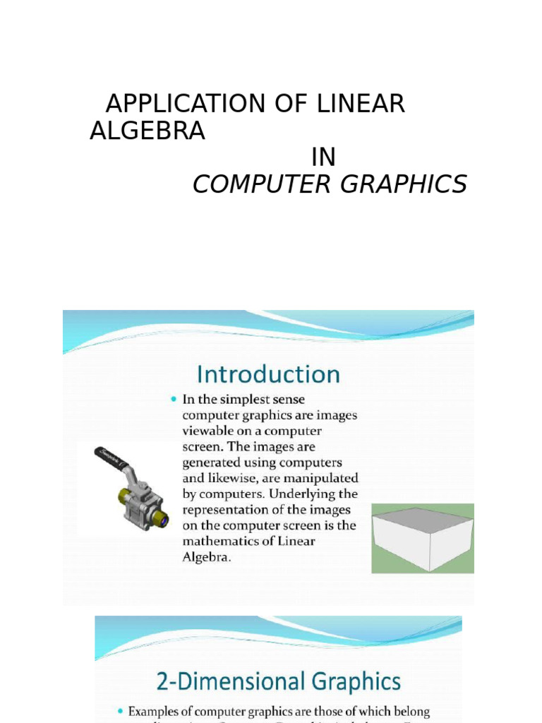 Application of Linear Algebra | PDF