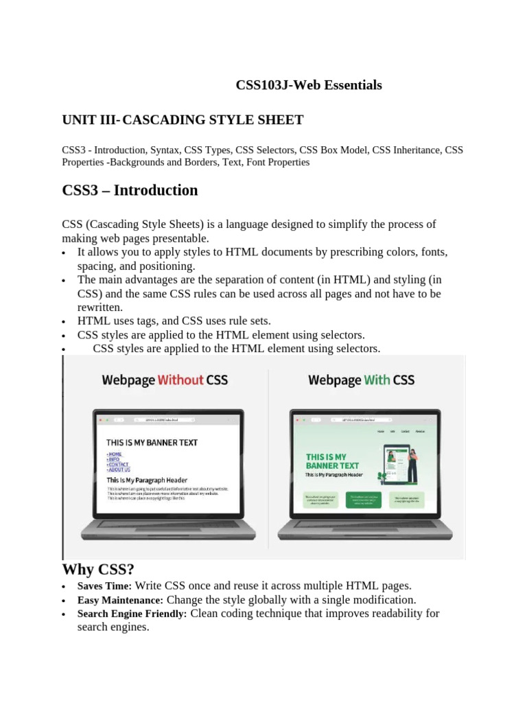 CSS3 Basics: Syntax, Types, and Selectors | PDF | Html | Html Element