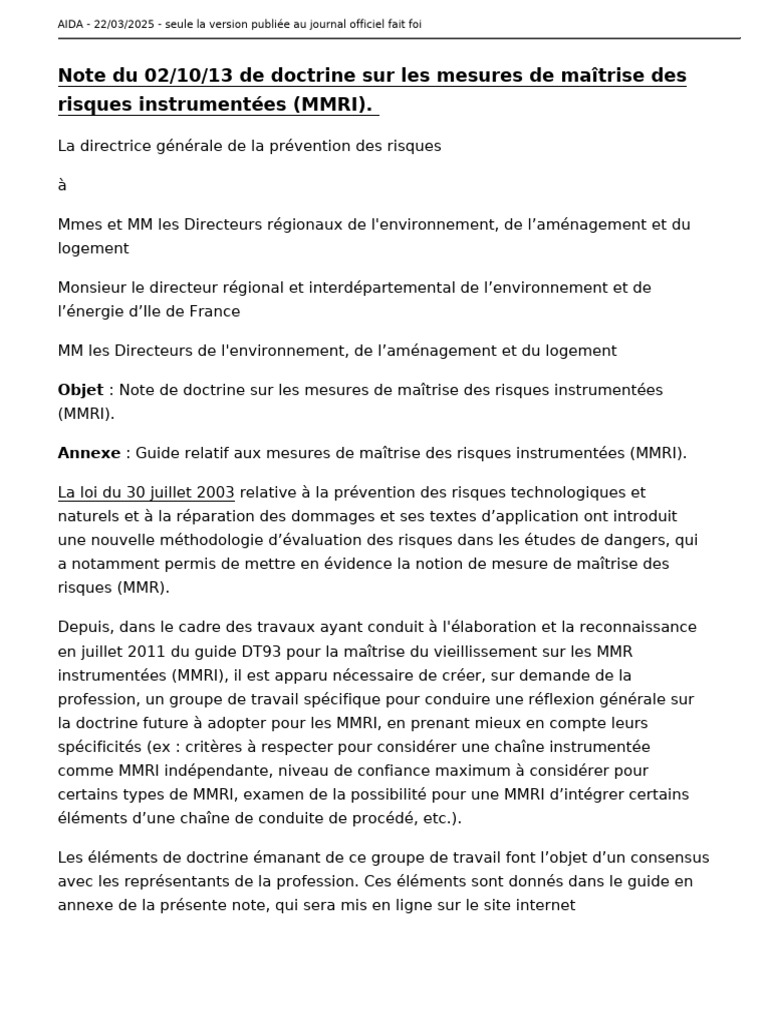 Doctrine sur les MMRI : Guide et recommandations | PDF