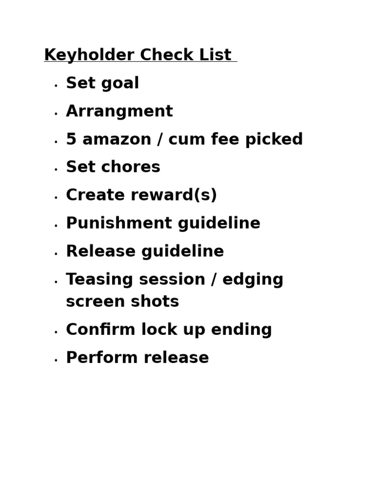 Keyholder Checklist for Femdom Tasks | PDF