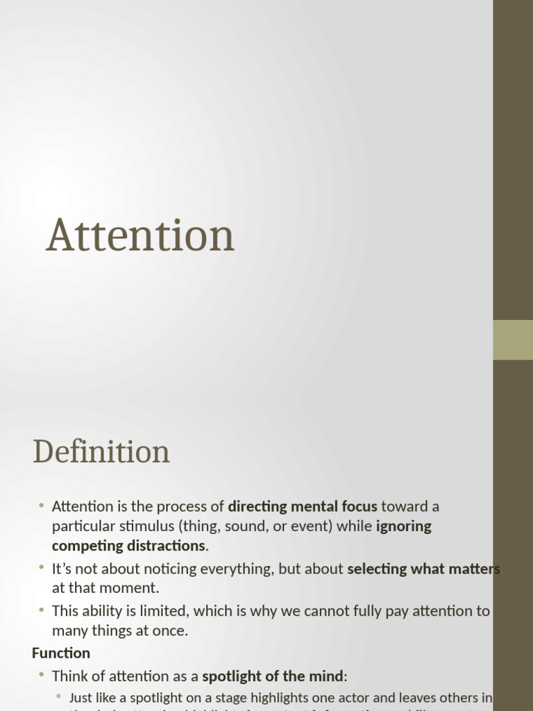 Understanding Attention and Concentration | PDF | Attention | Nervous ...