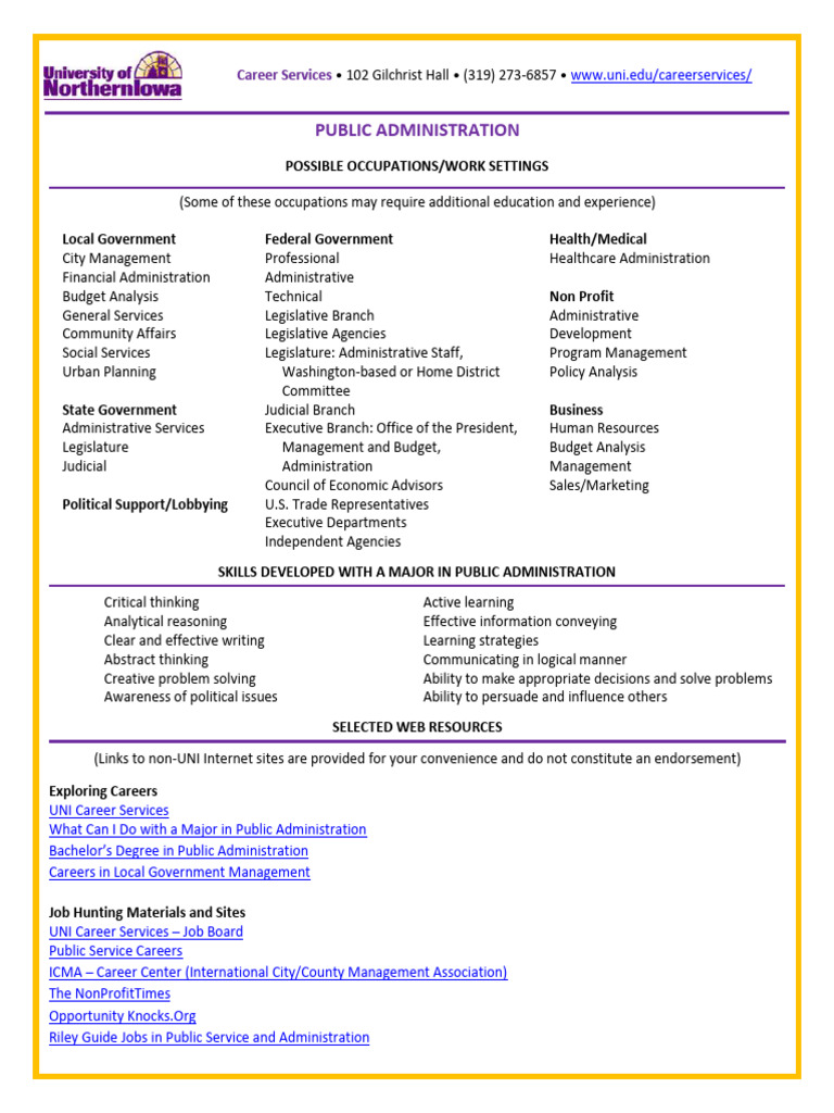 Careers in Public Administration Guide | PDF | Public Administration ...