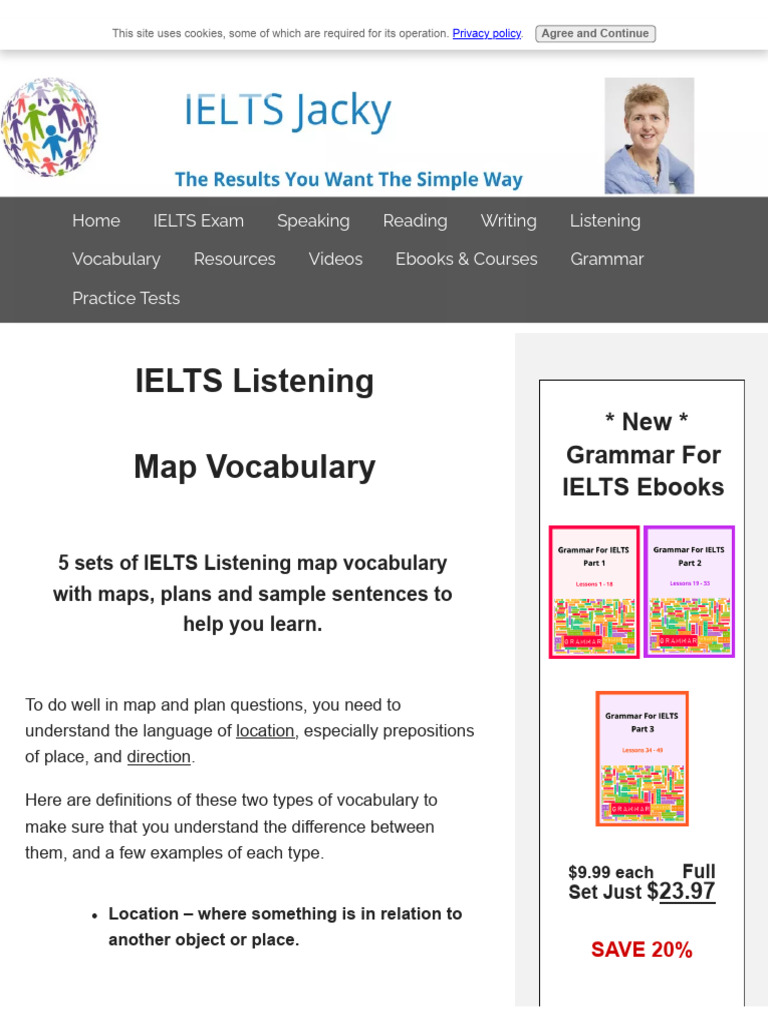 IELTS Listening Map Vocabulary Guide | PDF | International English ...